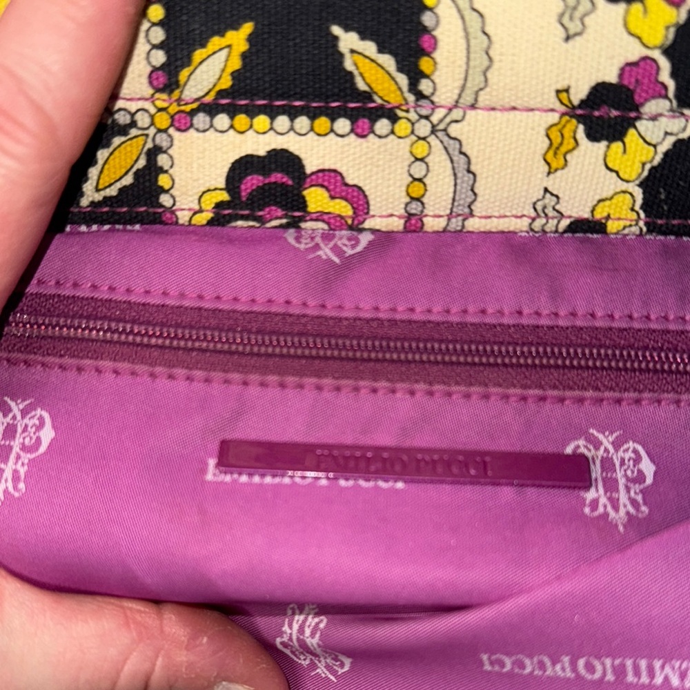 EUC Emilio Pucci Vibrant Pink and Black Tote Bag with Floral Design - Picture 4 of 14
